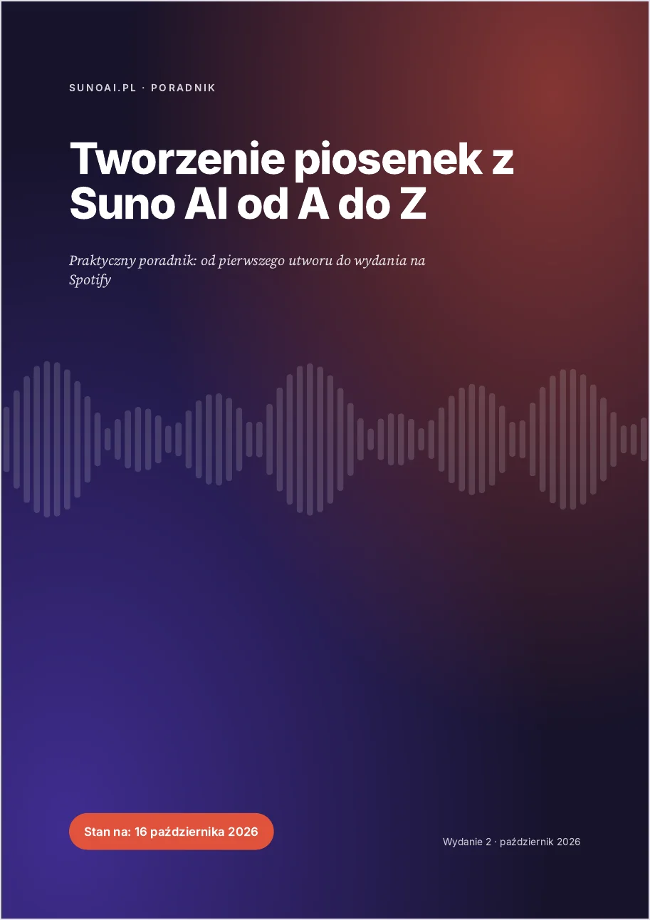 Okładka e-booka Tworzenie piosenek z Suno AI od A do Z, wydanie z października 2026